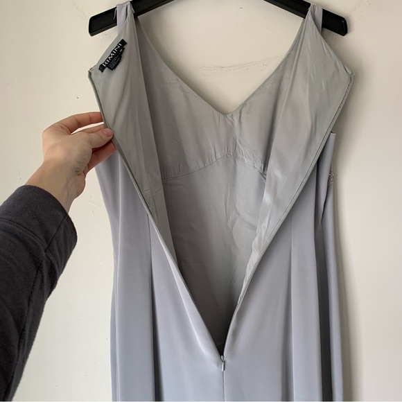 RIMINI Vintage Silver Evening Long Dress Beading embellished Matching Jacket 12 - Picture 14 of 16